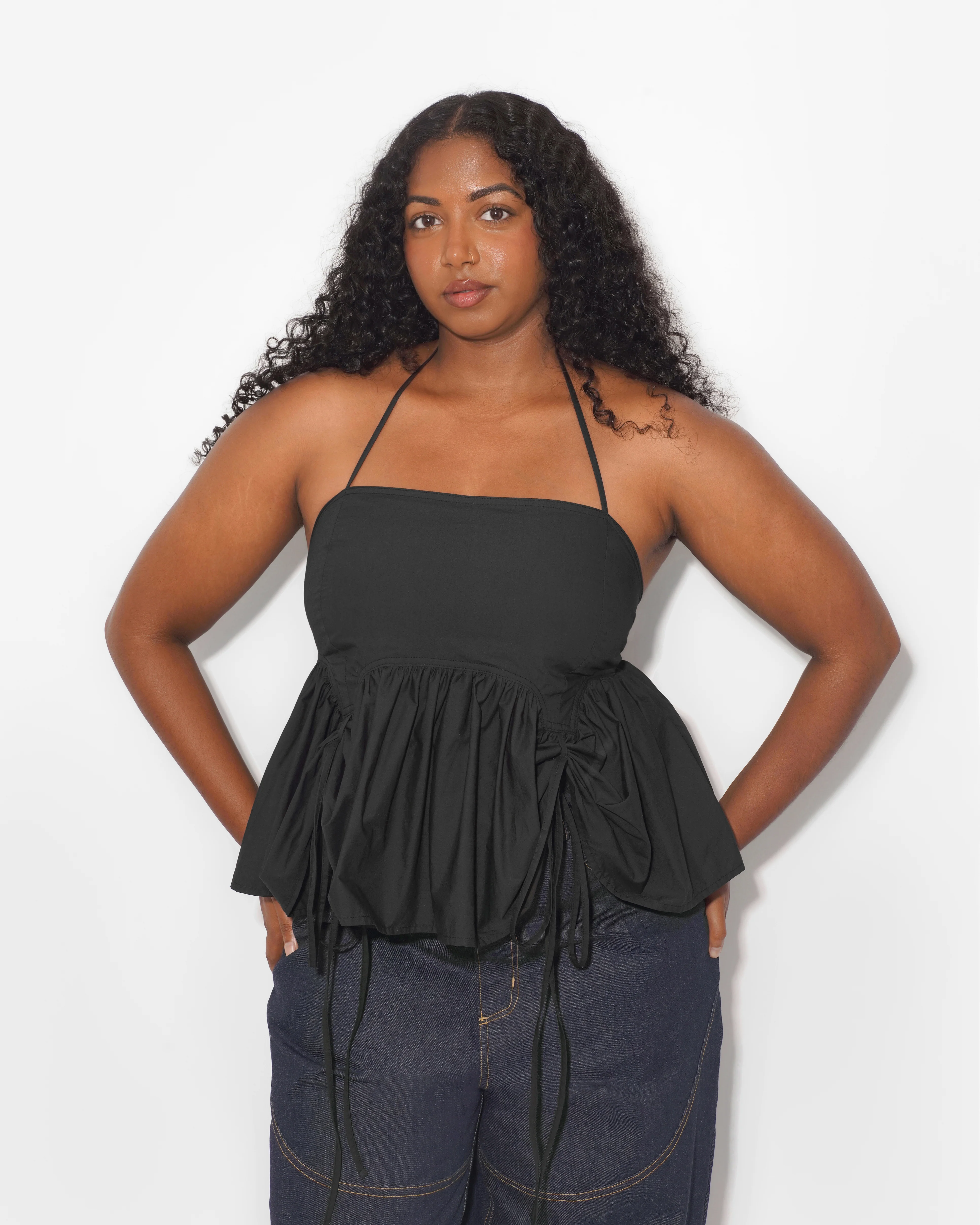 BUTTERFLY BLOUSE IN CHARCOAL