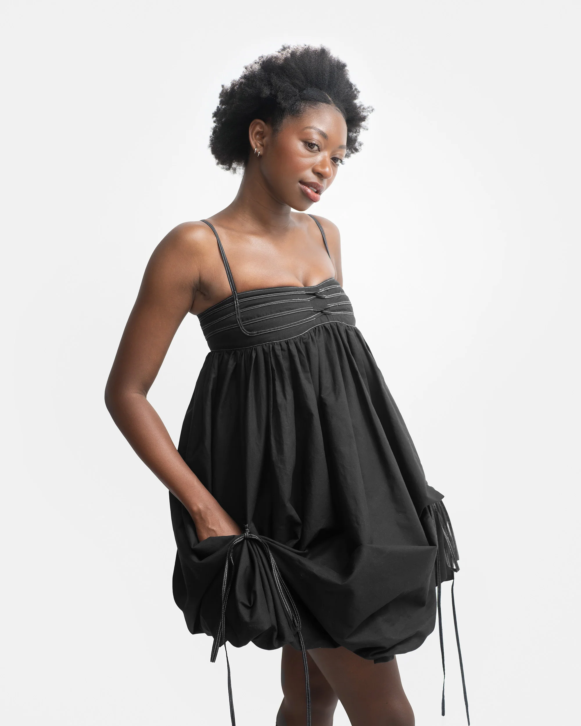 IVY DRESS IN CHARCOAL - Image 6