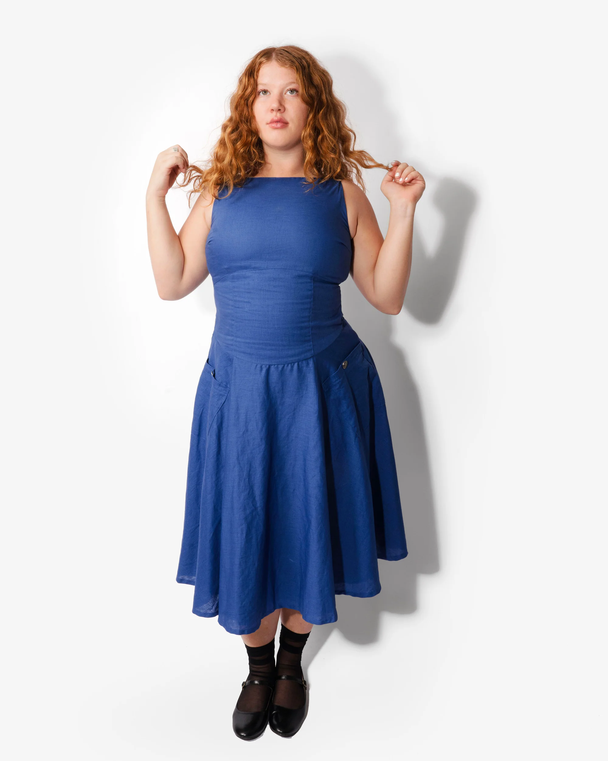 MEADOW DRESS IN LAPIS - Image 4