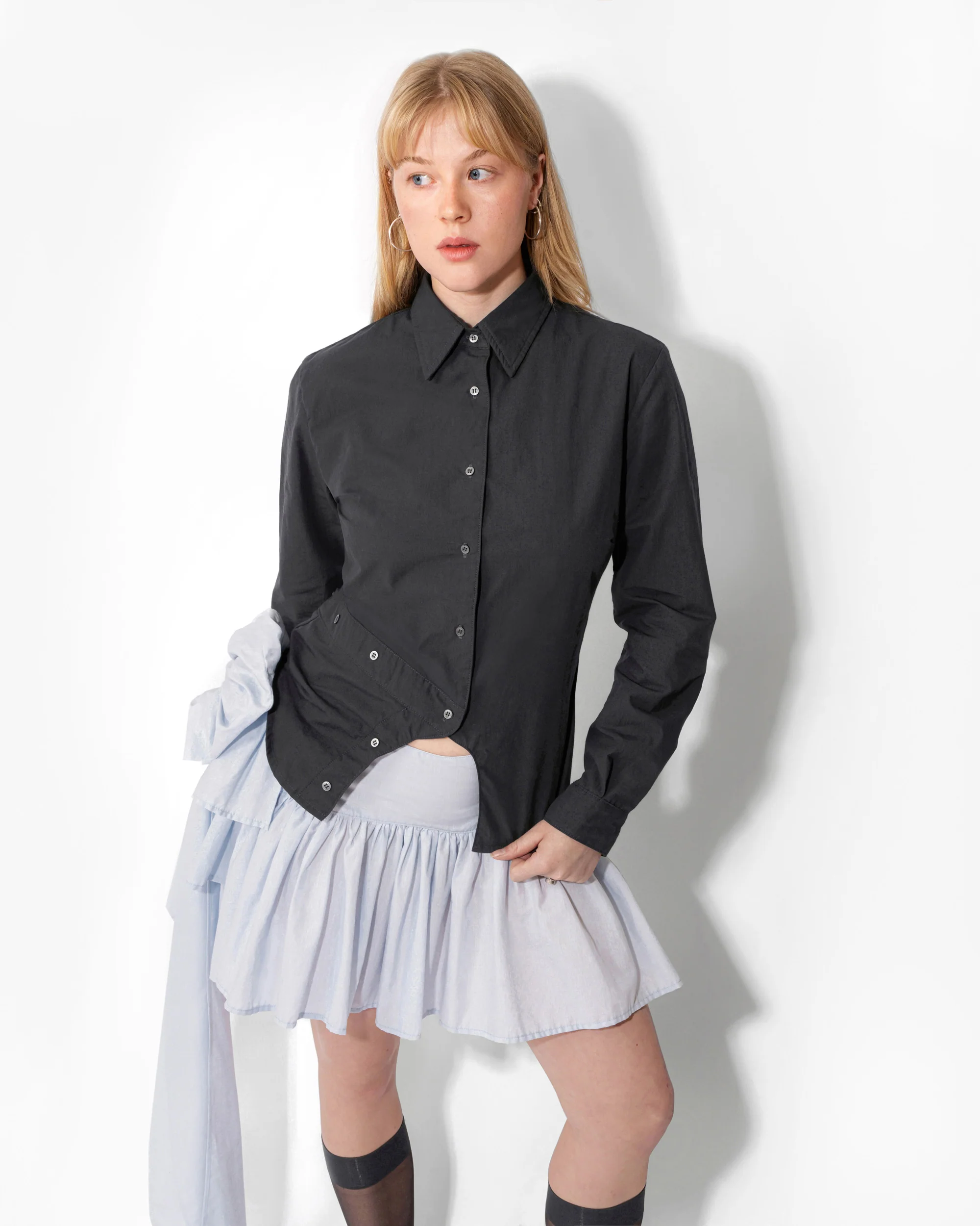 MEANDER BUTTON UP IN CHARCOAL - Image 4